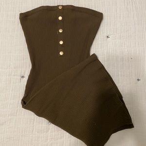 midi dress olive green